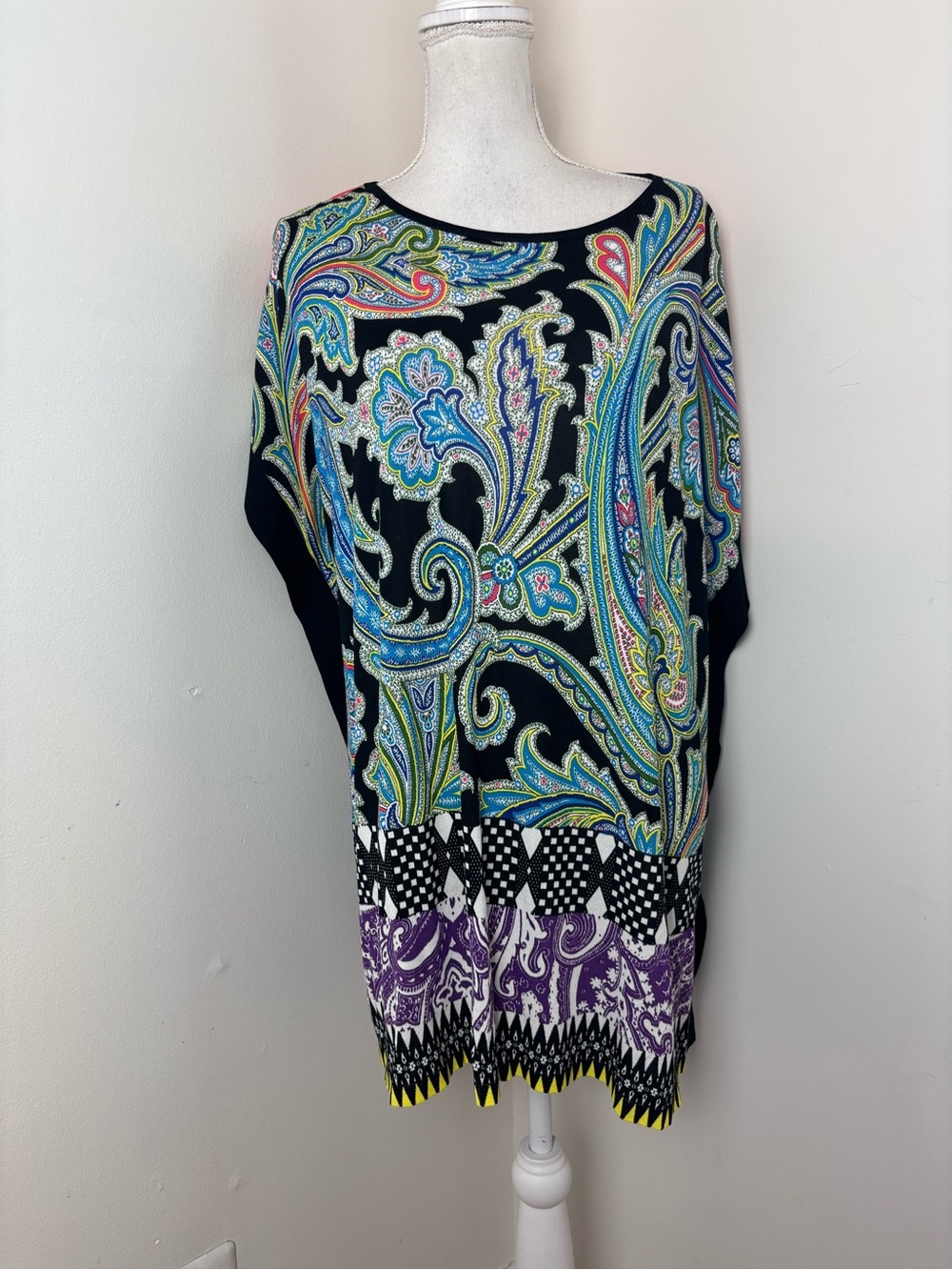 Etro Paisley Kaftan Poncho Blouse Size IT 42/ US 6